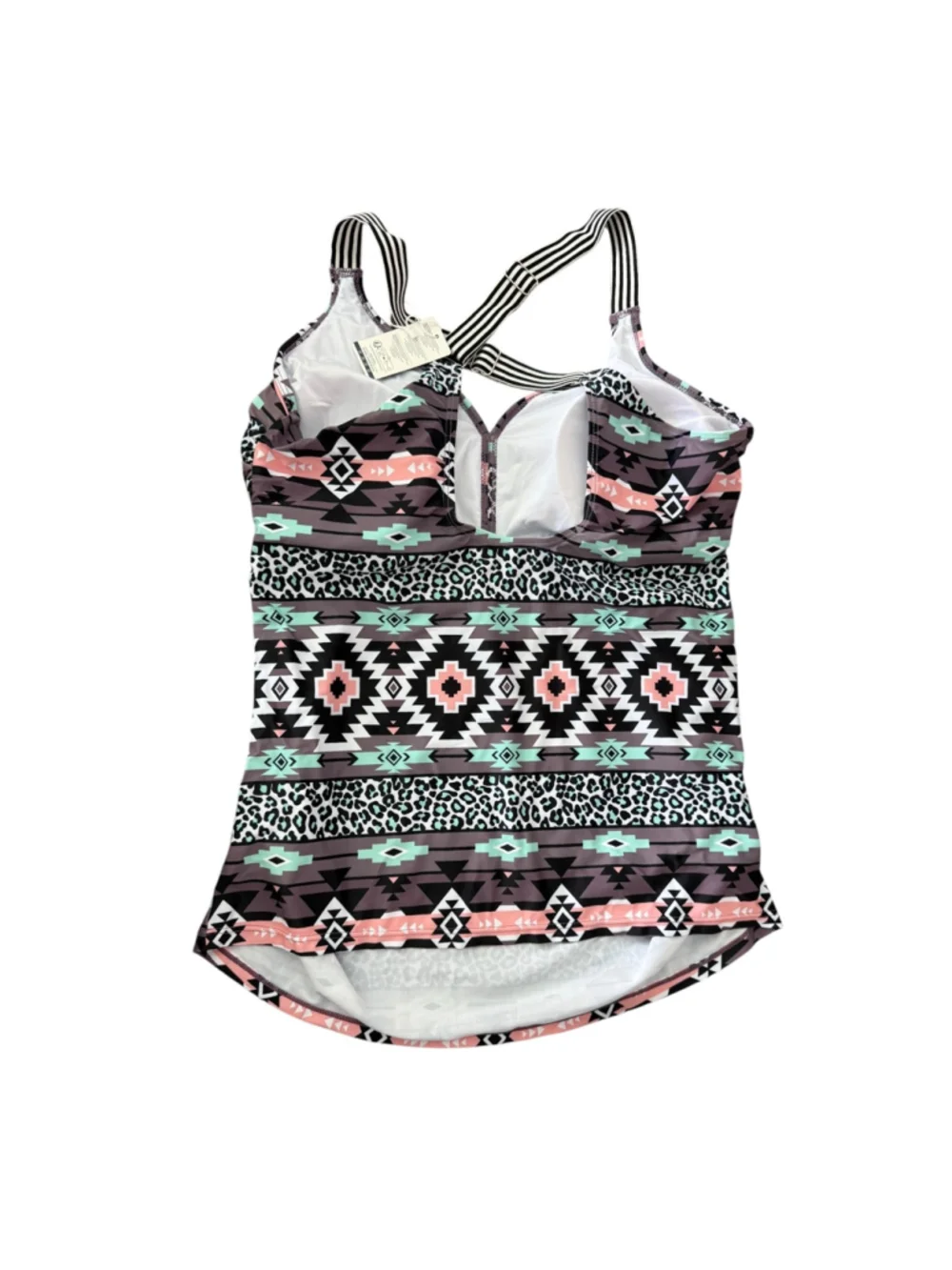 NWT Summer Mae Tankini Swim Set Size 12 Tribal Print Top Shorts